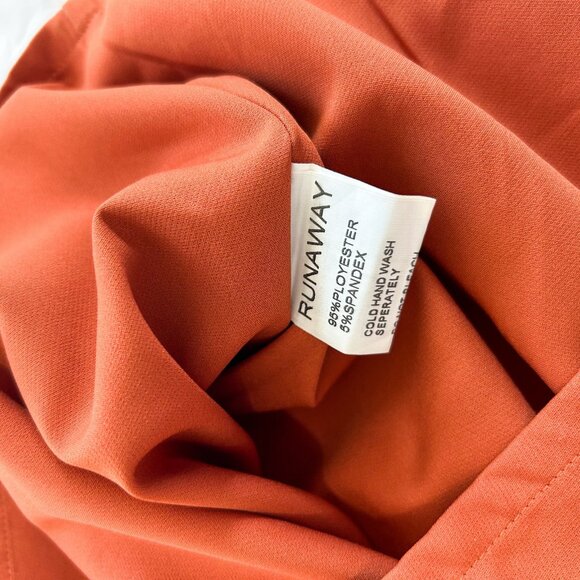Runaway Rust Orange Off Shoulder Tie Front Mini Dress  Women’s Size XS - Picture 5 of 5